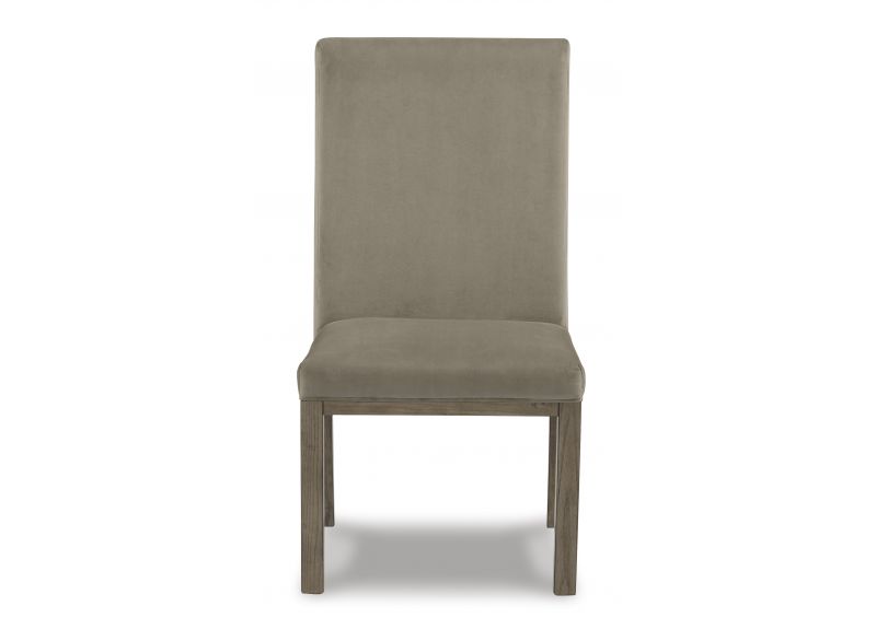 Padded Back Upholstered Dining Chair in Light Brown - Stafford 